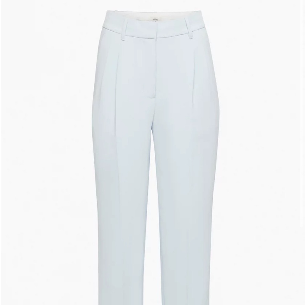 aritzia effortless wilfred pants short heatwave blue